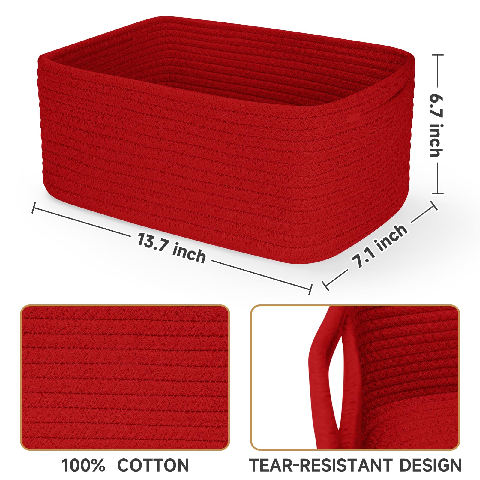 Maxuni soft-durable rope basket emphasizes safe, edge-free use in nurseries