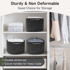 Maxuni woven basket organizer placed on shelf for versatile storage solutions
