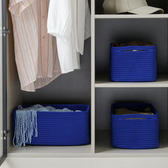 Maxuni woven rope basket closeup shows soft durable cotton rope texture for baby-safe storage