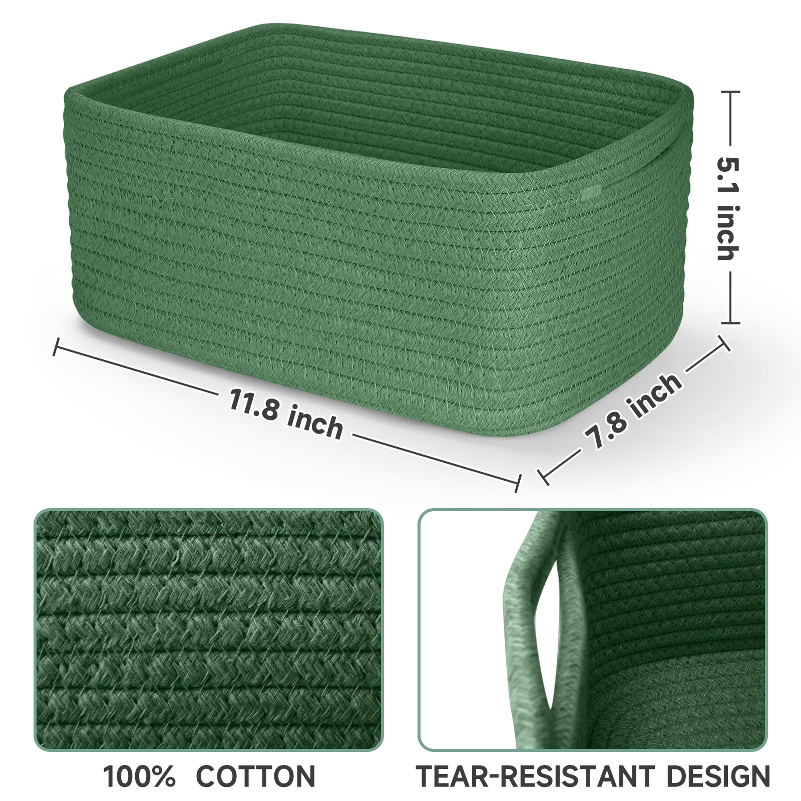 Maxuni woven rope basket, soft material, durable for nursery organization.