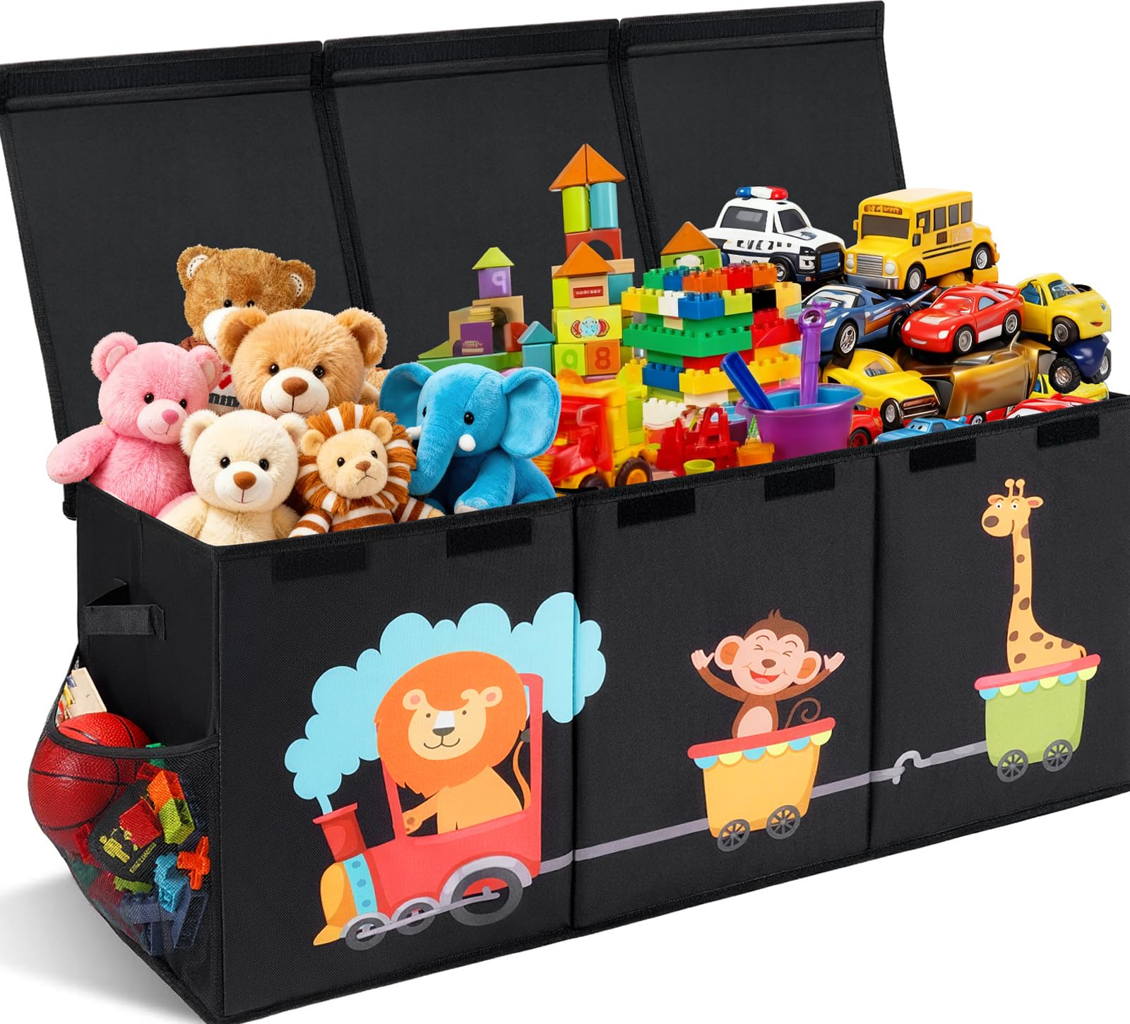 Maxuni XL Toy Box lid-close dustproof feature keeps toys dust-free and rooms neater.