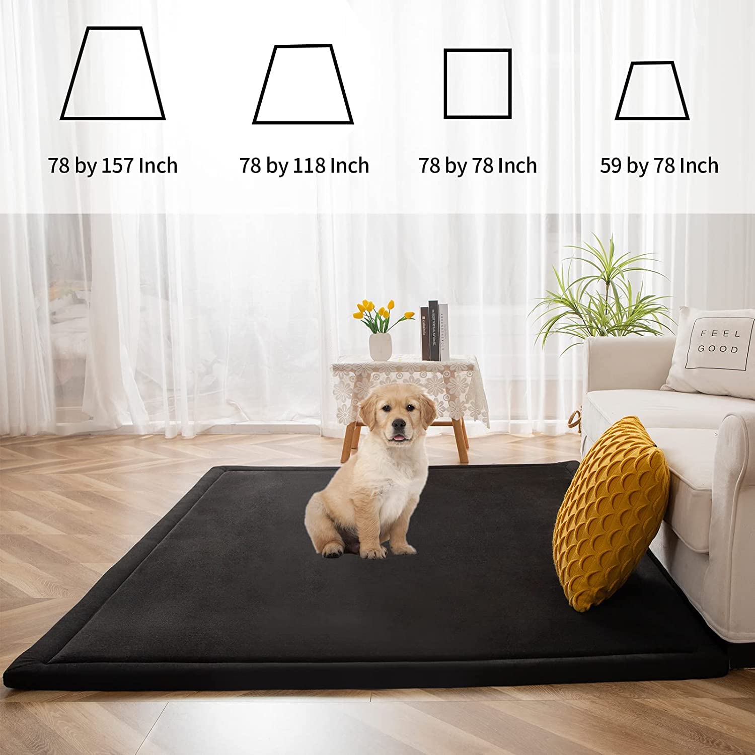 MAXYOYO Baby Play Mat folded packaging flat lay reveal.