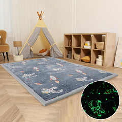 MAXYOYO Baby Play Mat memory foam close-up with plush velvet surface and cushioning.