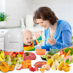 MYAYLYGO Baby Food Blender front view shows compact design for quick family meals