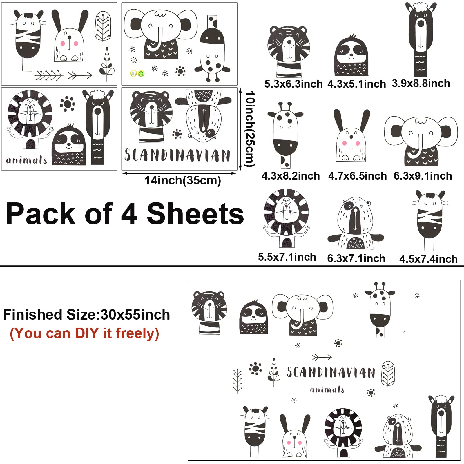 Maydahui Safari Wall Decals feature 23 patterns for easy, imaginative room storytelling.