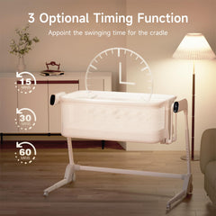 Maydolly baby bassinet playpen area displays large, versatile space