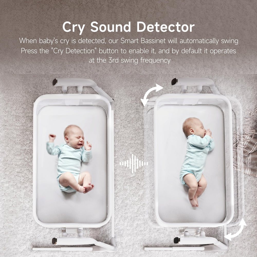 Maydolly bassinet rocking modes demonstrated for gentle sleep support