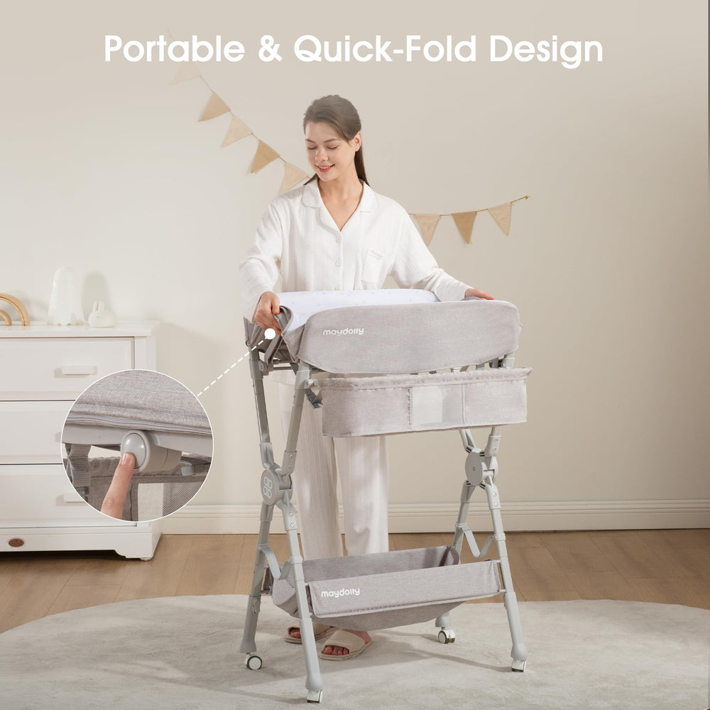 Maydolly changing table gray folded compact storage