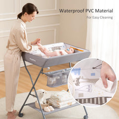 Maydolly four-side protective rails keep baby secure during changes and activities.