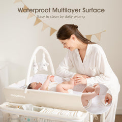 Maydolly portable foldable changing table, compact for small nurseries.