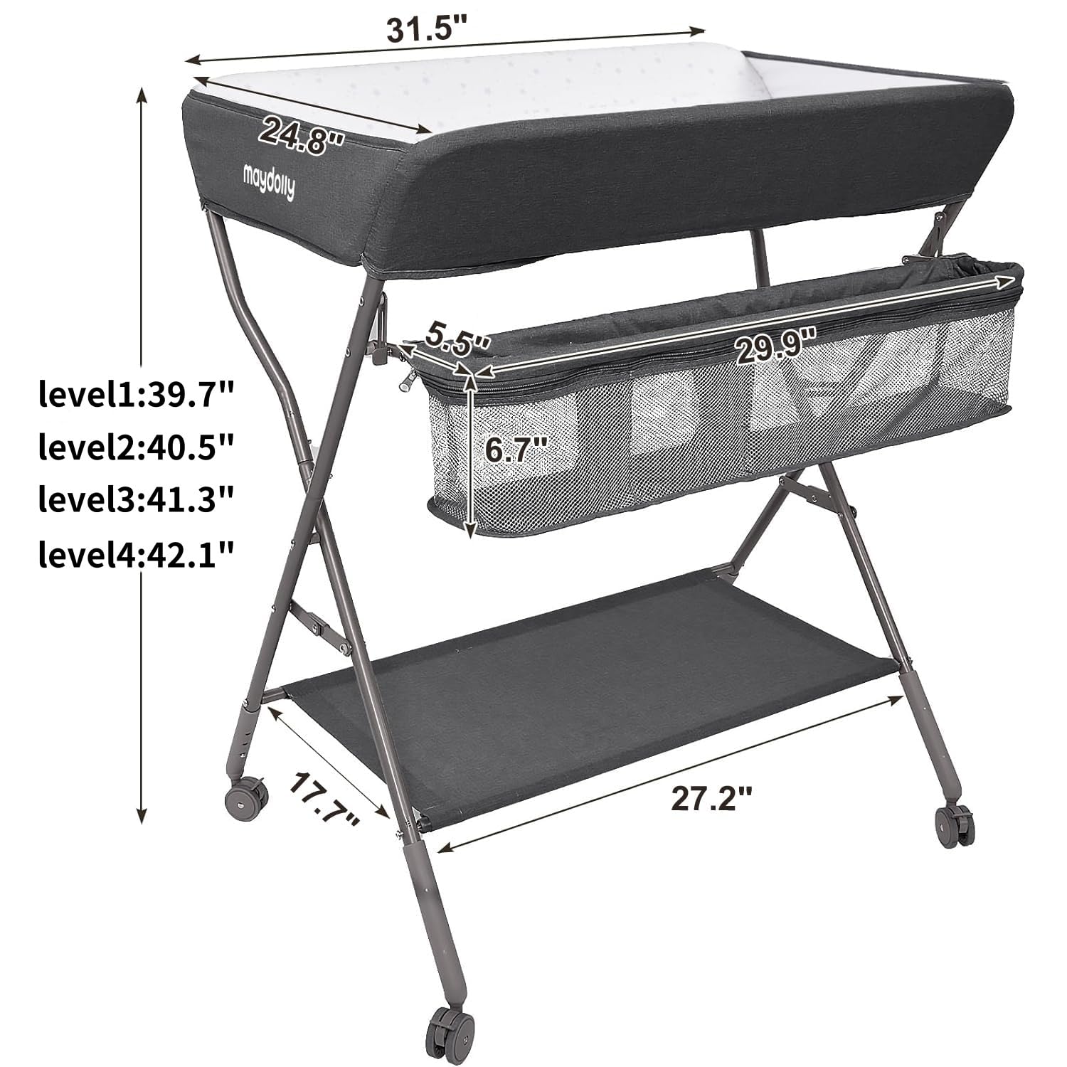 Maydolly protective side plates ensure baby security during diapering
