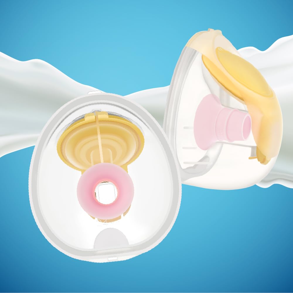 Maymom 18 mm flange insert pink paired with 24 mm cup for compatibility visualization