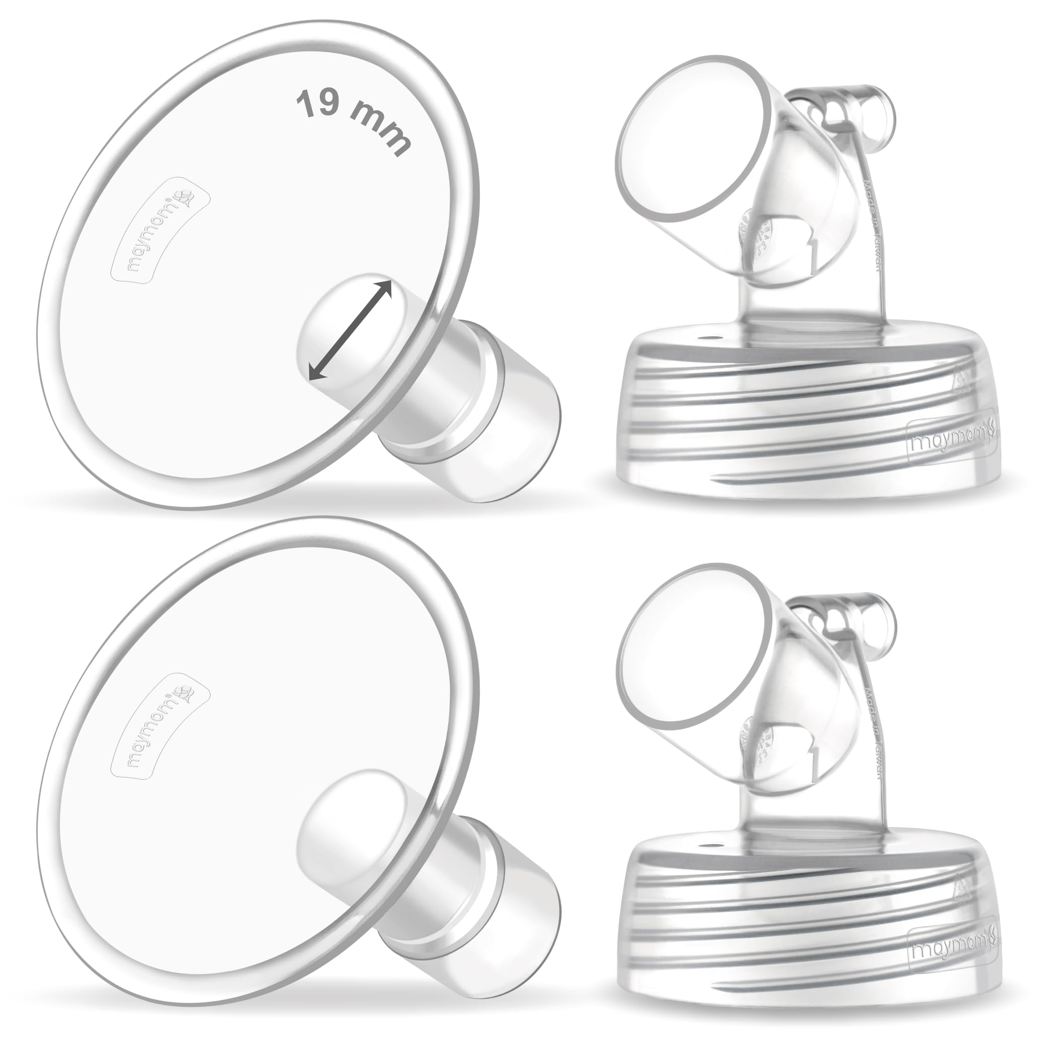 Maymom 19mm shield with wide-neck connector for Spectra S1/S2, easy assembly.