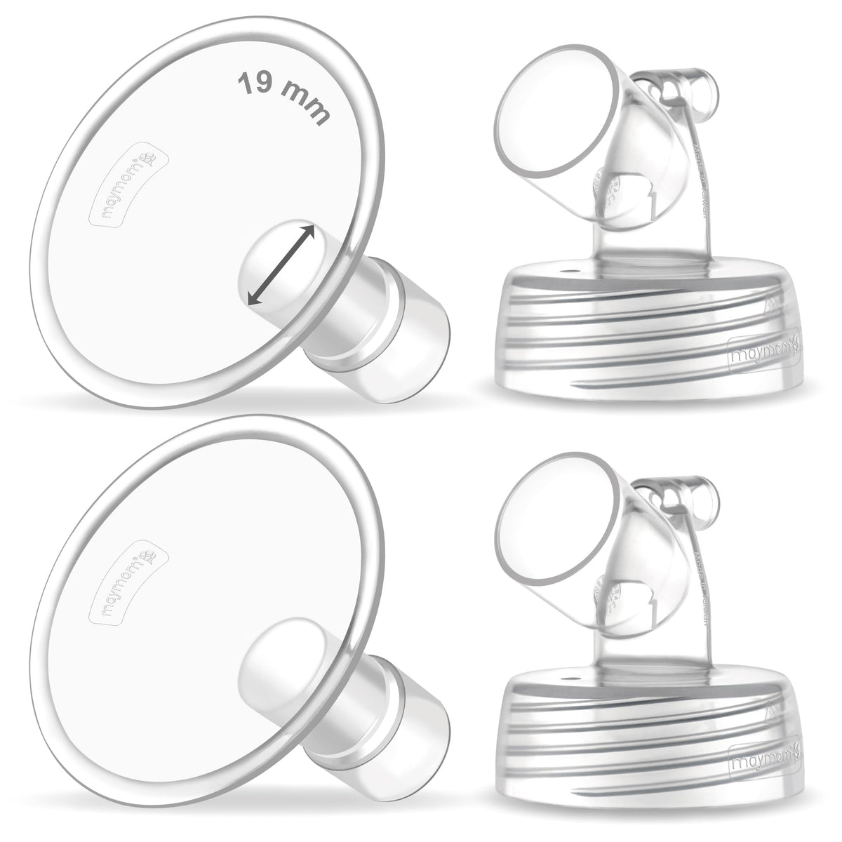 Maymom 19mm shield with wide-neck connector for Spectra S1/S2, easy assembly.