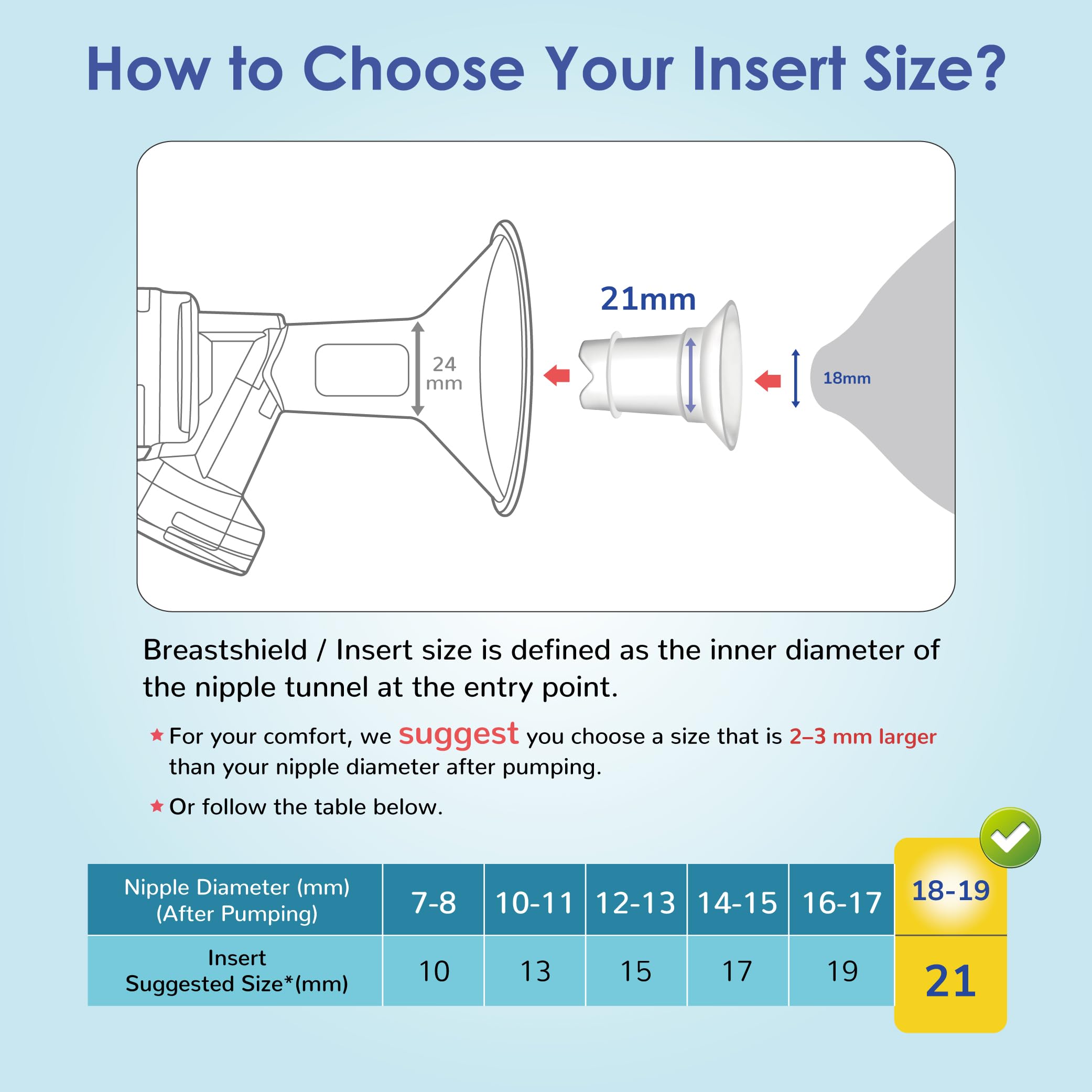 Maymom 21mm insert shown with hands-free bra compatibility for versatile pumping.