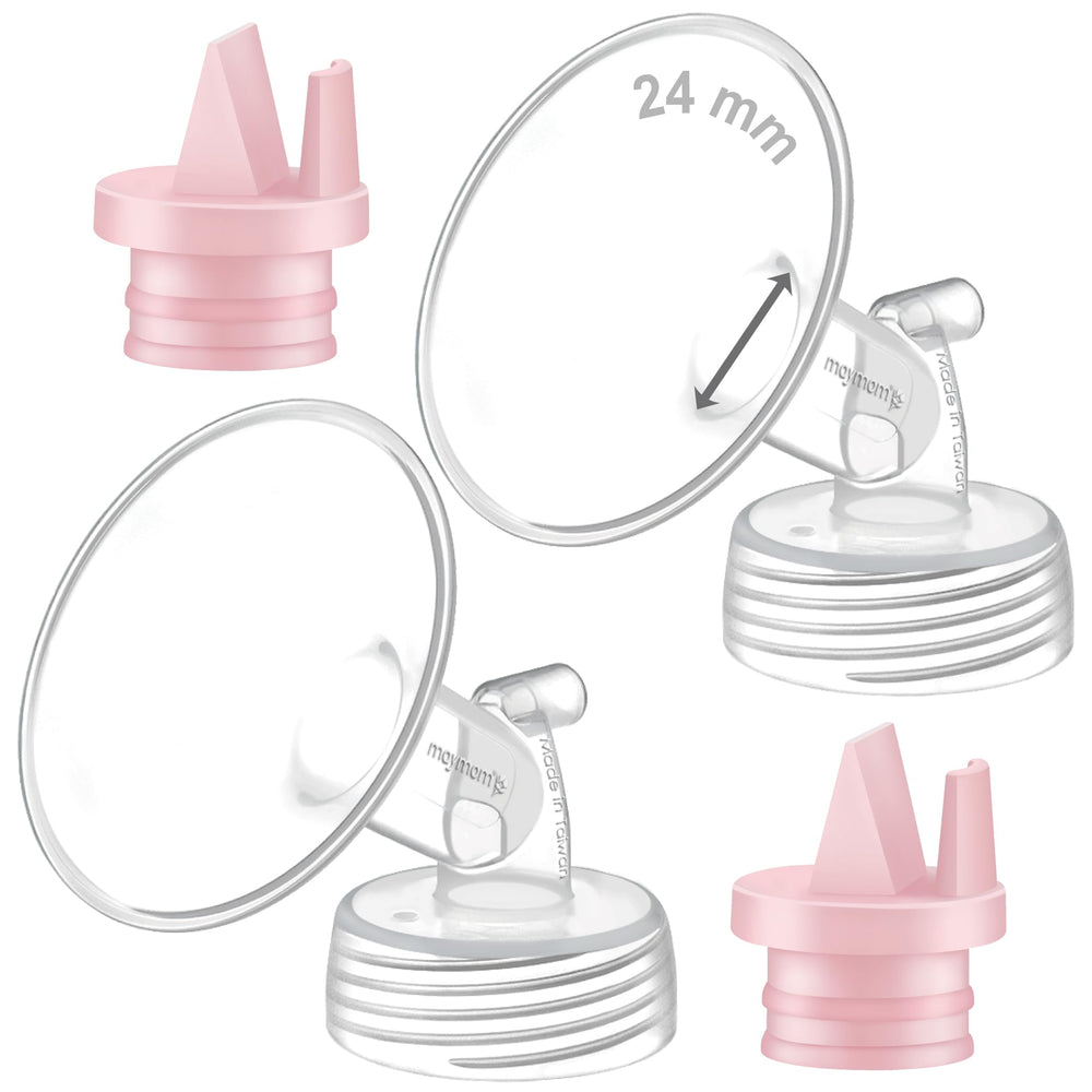 Maymom 24mm wide-mouth flange pair for comfortable pumping fit