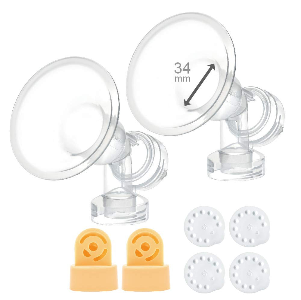 Maymom 34mm XX-Large breastshield close-up for comfortable daily pumping