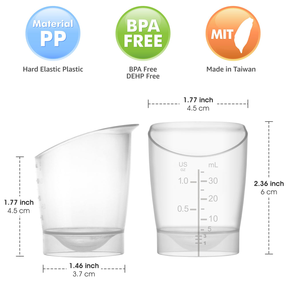 Maymom Baby Feeding Cup with 1ml measurements enables precise dosing for tiny feeds.