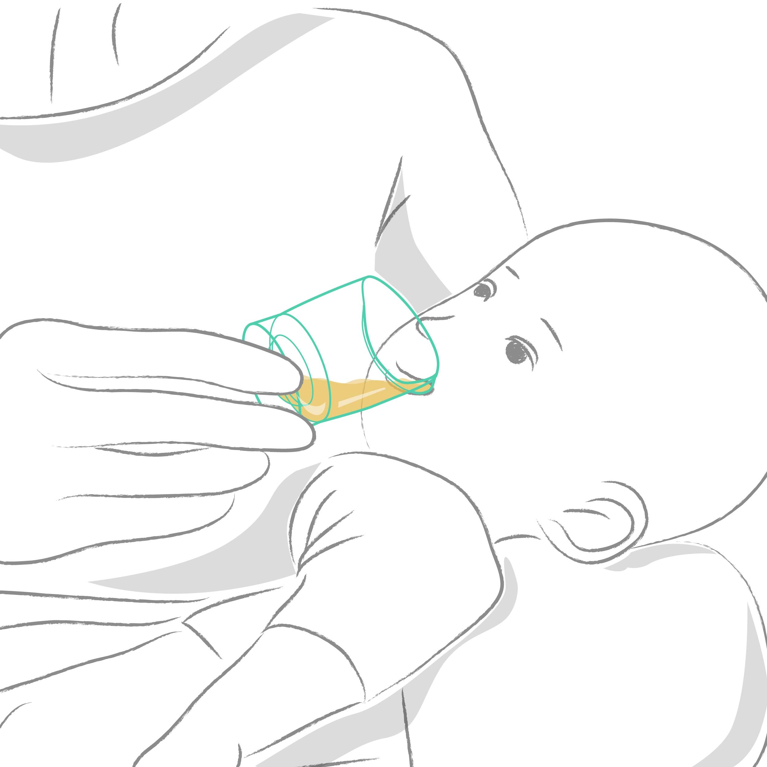 Maymom Baby Feeding Cup compatible with Medela system for versatility.