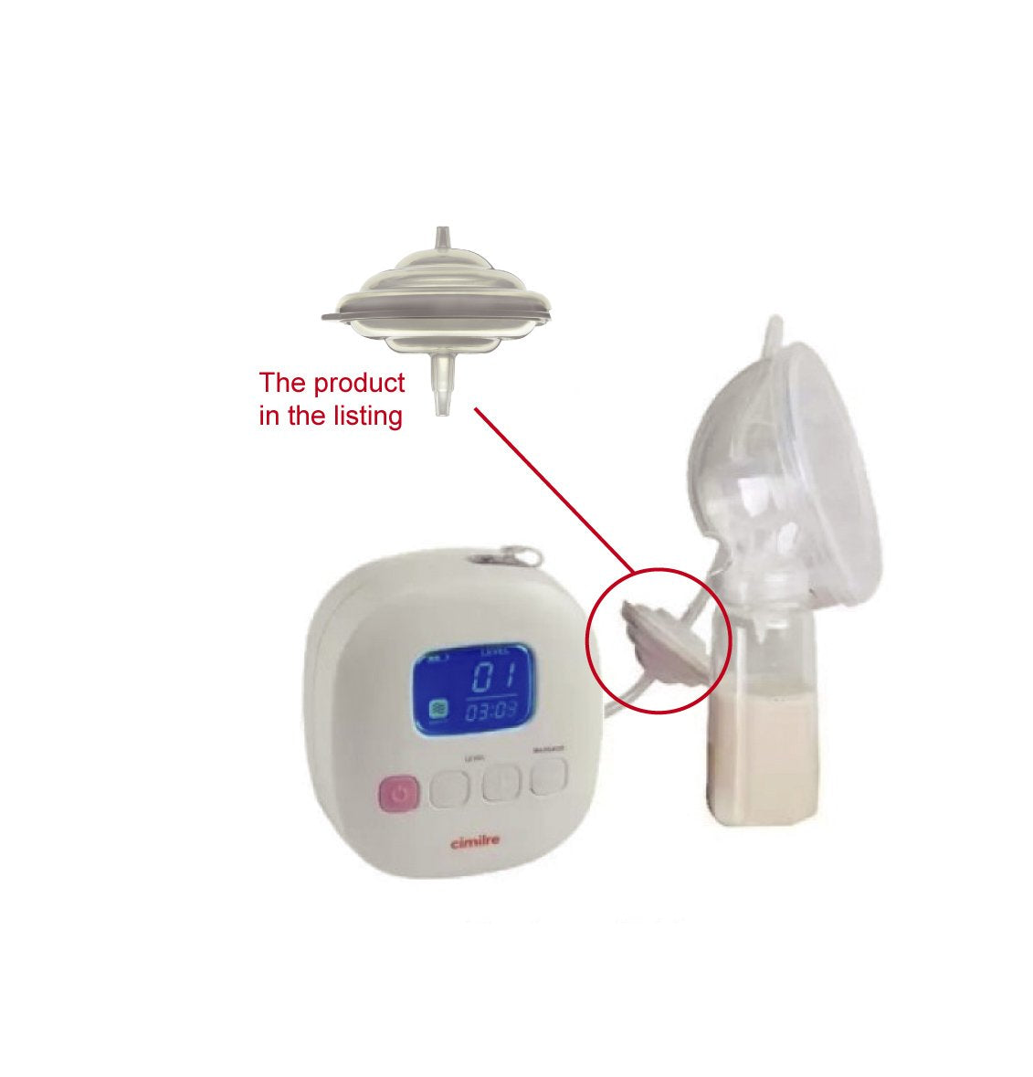 Maymom backflow protector 2pc for Ameda Mya portable pumps, easy sanitation.