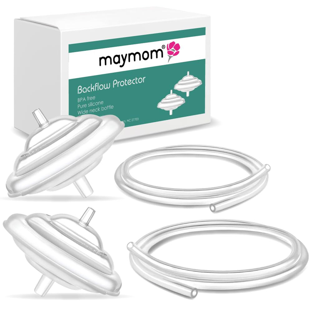 Maymom backflow protector with large cap showing secure tubing connection.