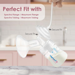 Maymom backflow protector demonstrates compatibility with Spectra S1 S2 and 9 Plus flanges