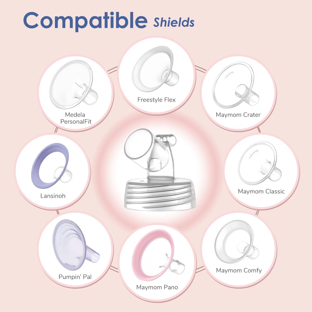 Maymom widemouth-base with shield assembly close-up shows versatile setup for Spectra S1/S2.