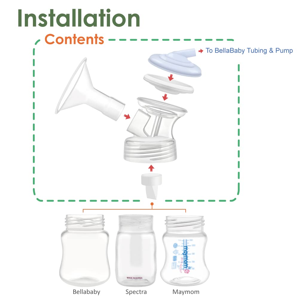 Maymom Bellababy 21mm flange two-piece assembly for easy cleaning.