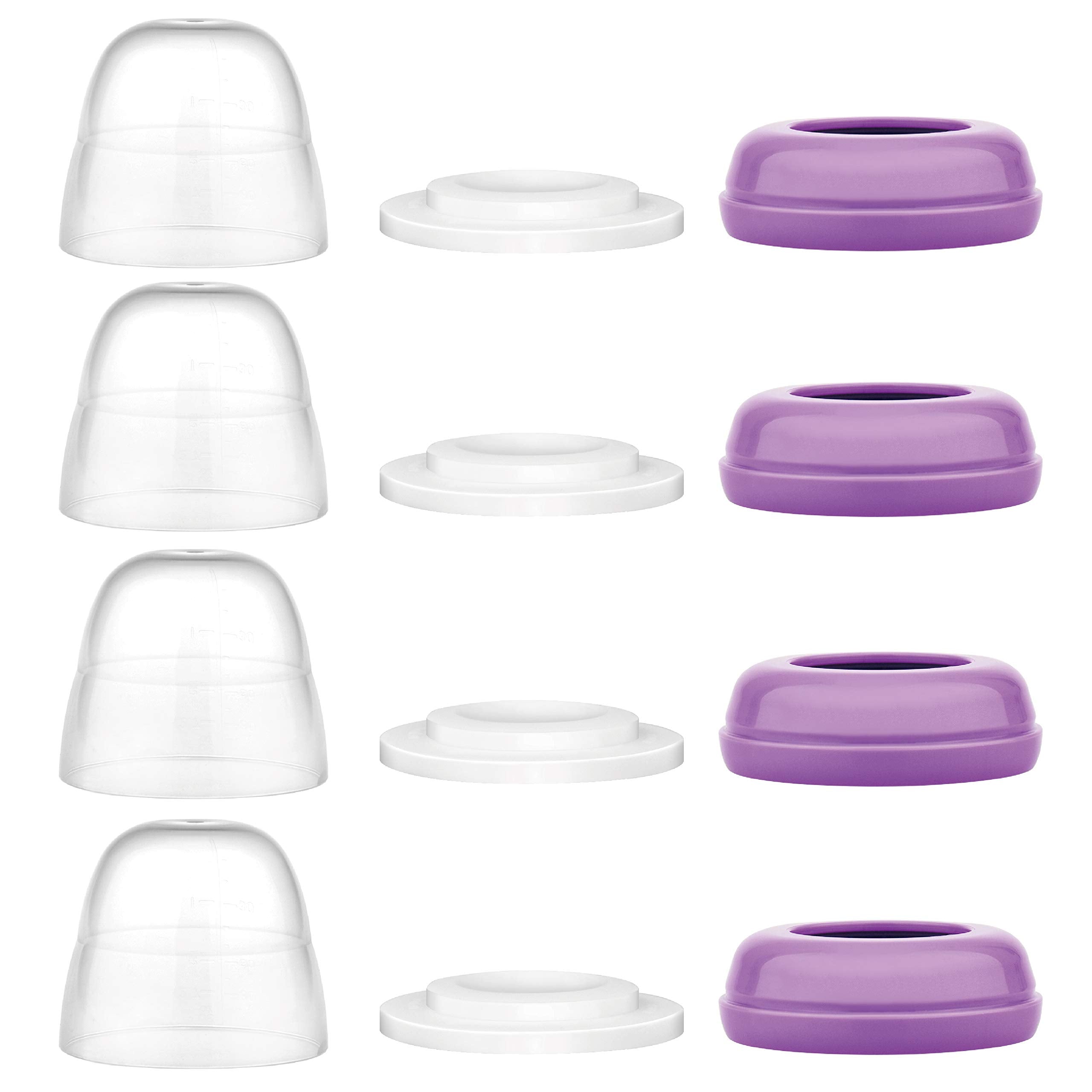 Maymom bottle dome cap pack shown for Lansinoh wide-mouth bottles with a secure seal