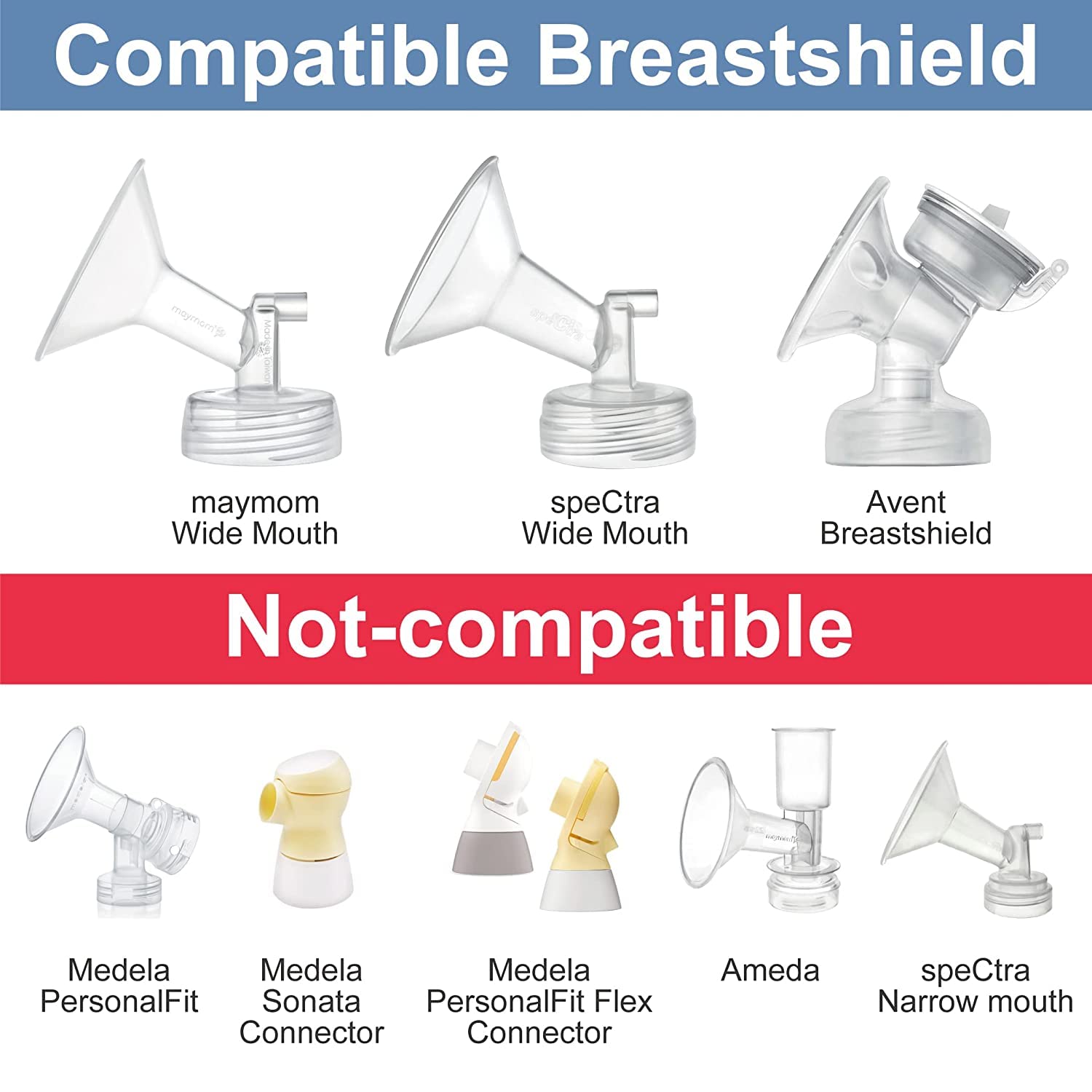 Maymom BPA-free PP material highlights a safe, reusable pumping accessory.