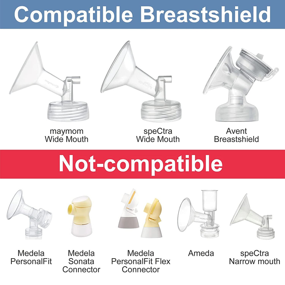 Maymom BPA-free PP material highlights a safe, reusable pumping accessory.