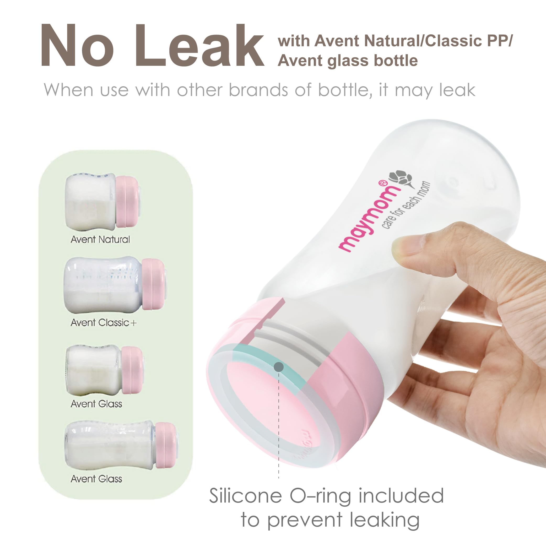 Maymom BPA-free PP and silicone bottle designed for safe reuse