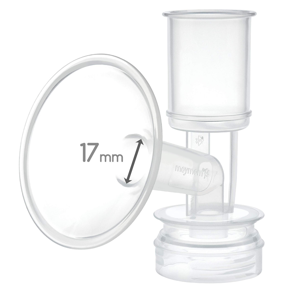 Maymom 17mm breast shield flange for precise fit with Ameda pumps.