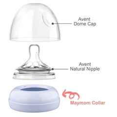 Maymom four-pack collar rings simplify converting older Avent bottles to Natural style.