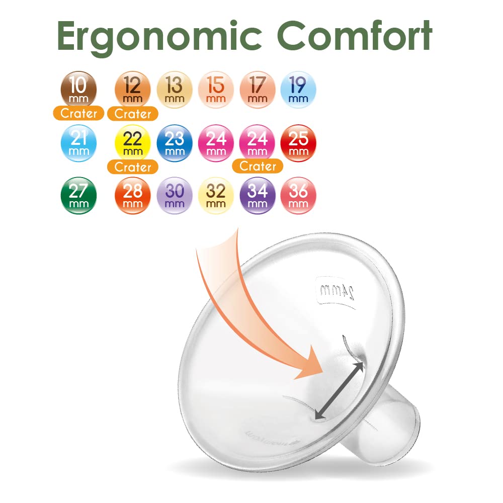 Maymom detachable breastshield image conveys easy cleaning and hands-free bra compatibility.