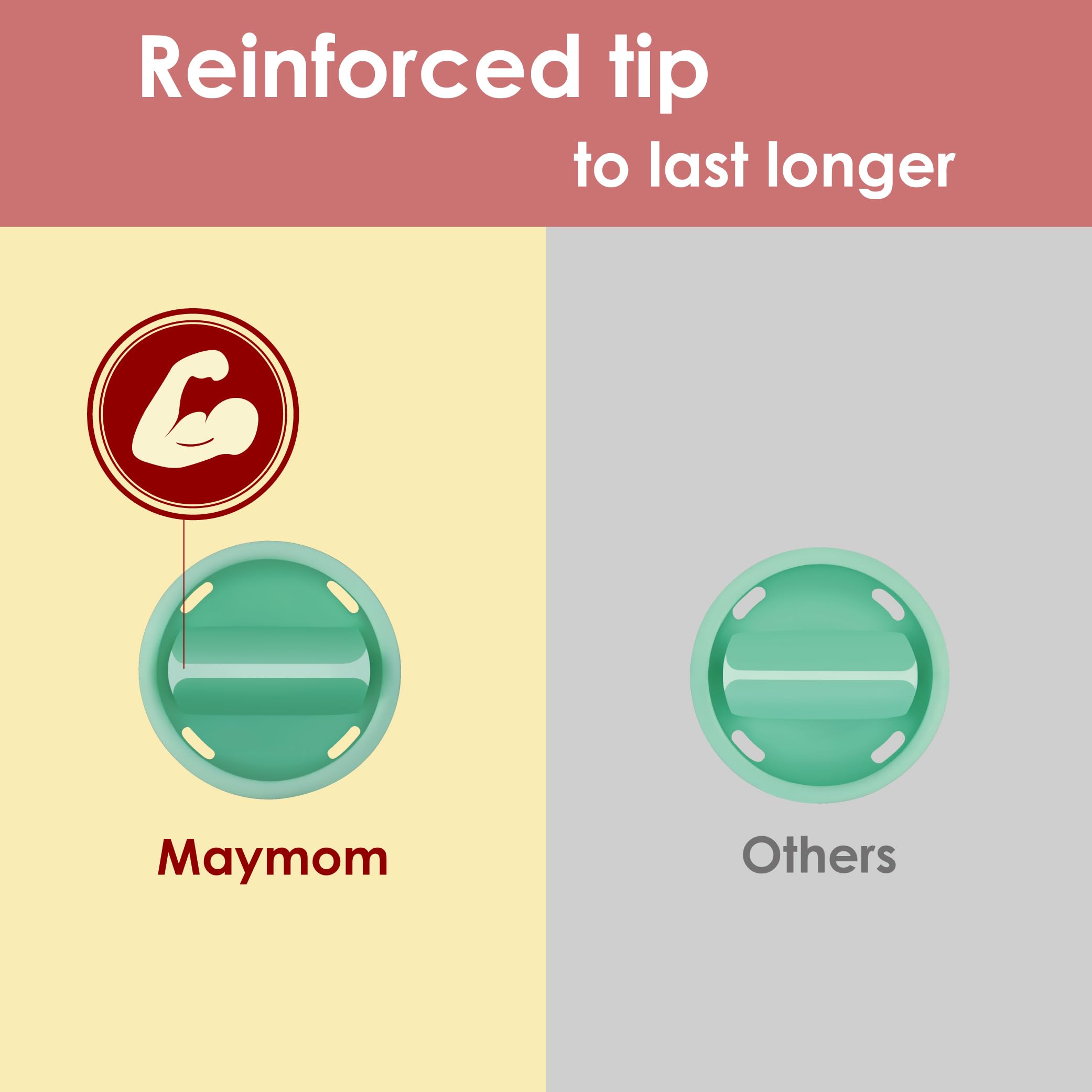 Maymom duckbill valve Elvie Stride in-use imagery suggests easy replacement.