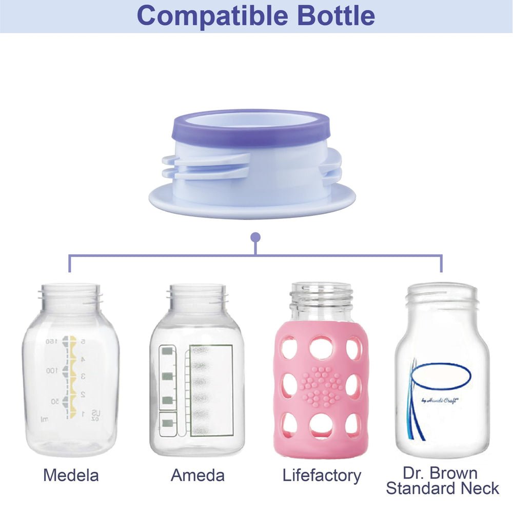 Easy screw-on connection to both wide-mouth and standard bottles