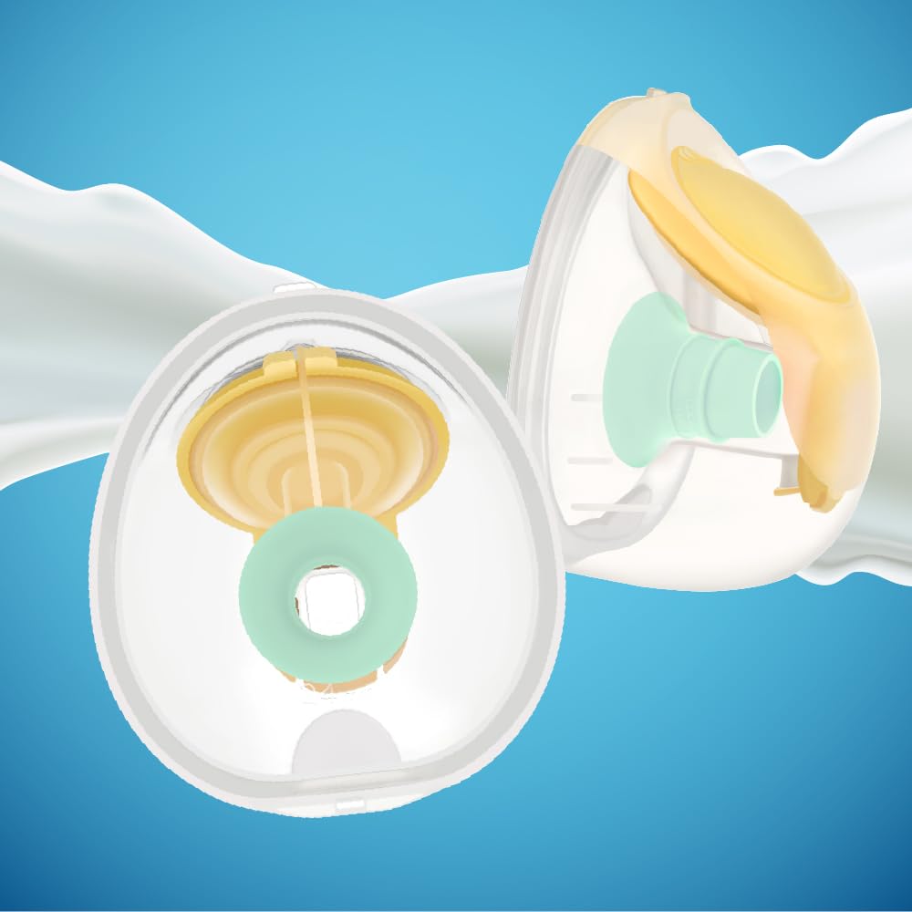 Maymom green flange insert close-up highlighting durable silicone.