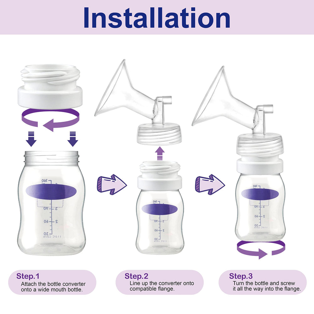 Maymom Lansinoh Mam Pigeon bottle connection illustrates broad compatibility for many bottles.