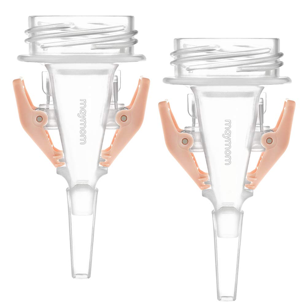 Maymom Milkbag Adapter emphasizes secure pumping with no unscrewing risk.
