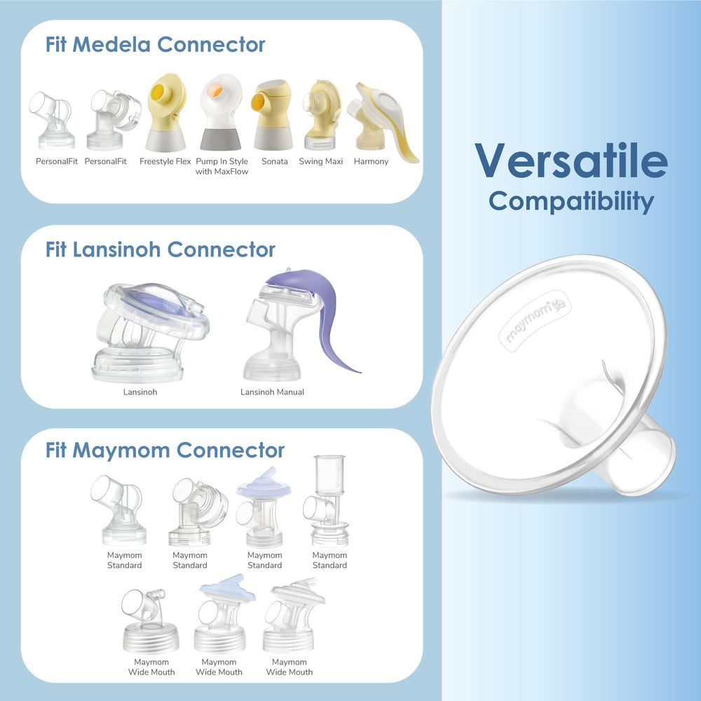 Maymom MyFit Classic 19mm shield fits nipples 17-18mm after pumping.