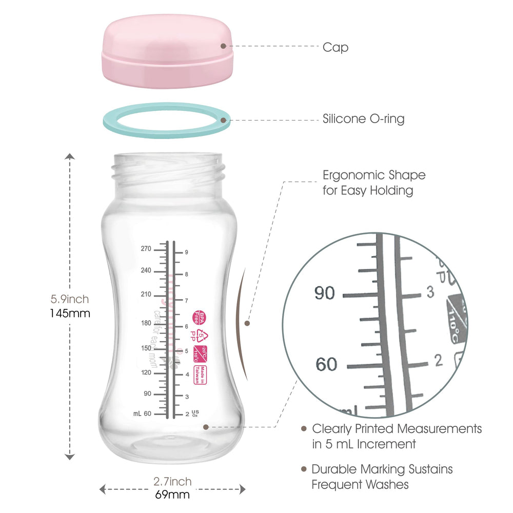 Maymom pencil-writable top bottle for dating milk and avoiding mix-ups