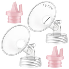 Maymom 19mm wide-mouth flange and pink valve for Spectra-compatible pumping
