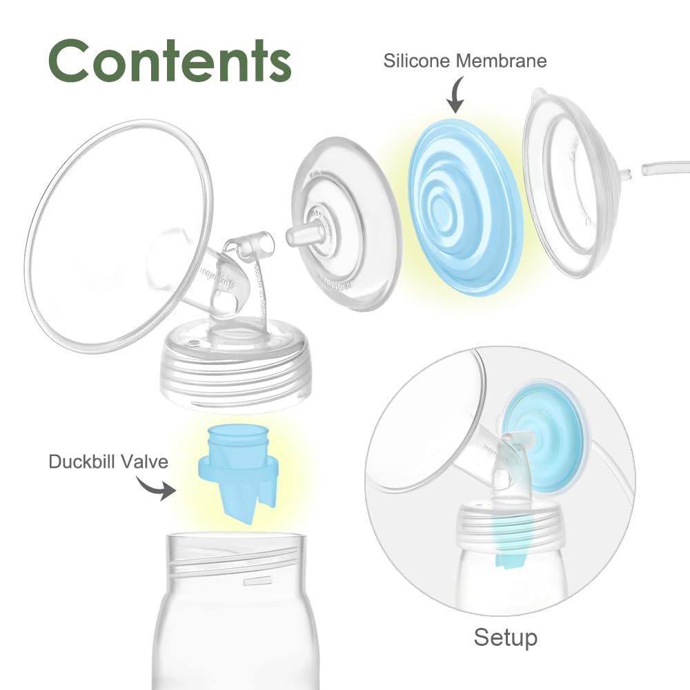Maymom pump parts in-use setup showing practical replacements