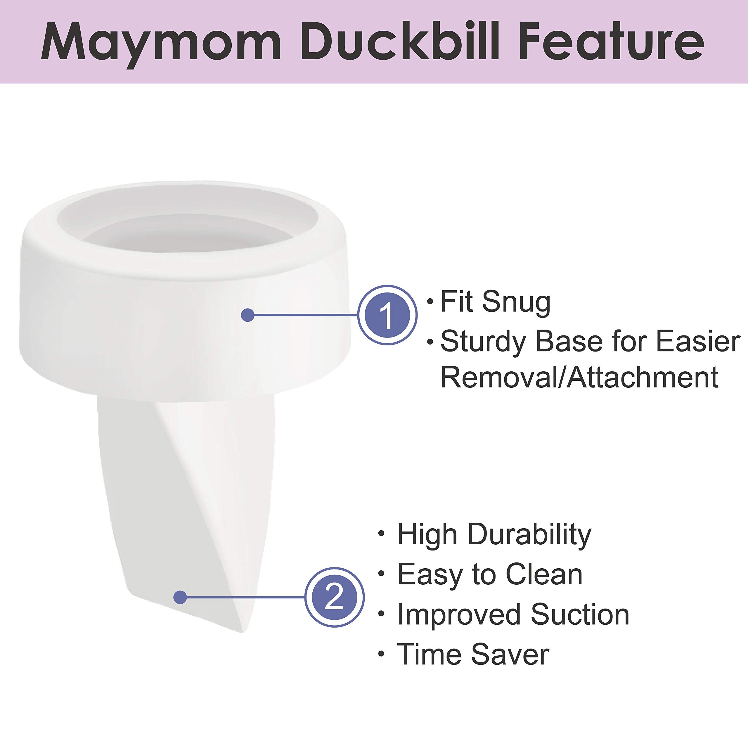 Maymom pump valve close-up emphasizing durable material for long-lasting use.