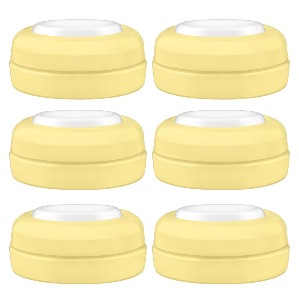 Maymom screw lids travel caps yellow close-up showing secure-fit for on-the-go use.