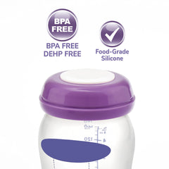 Maymom sealing disk on Lansinoh wide-mouth bottle offers reliable seal.