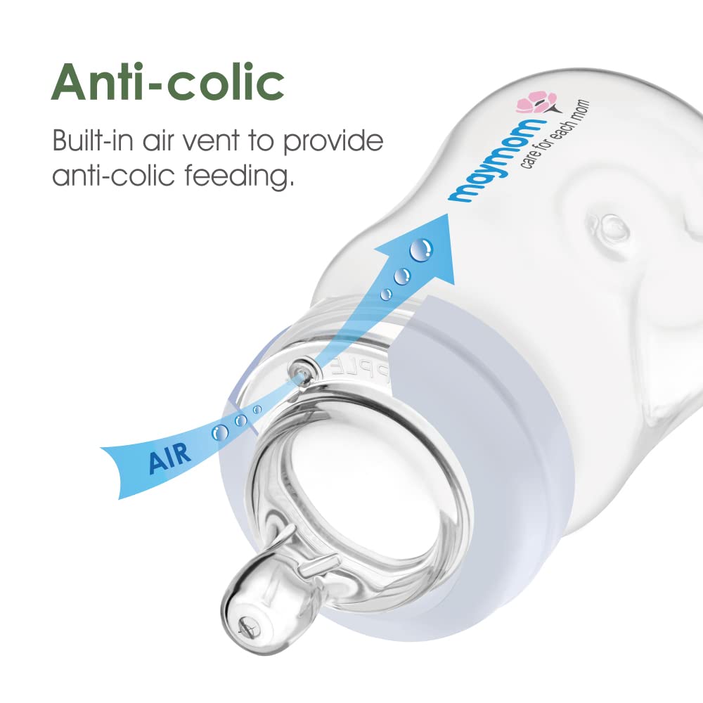 Maymom soft flexible silicone nipple provides comfortable latch and natural-feel feeding.