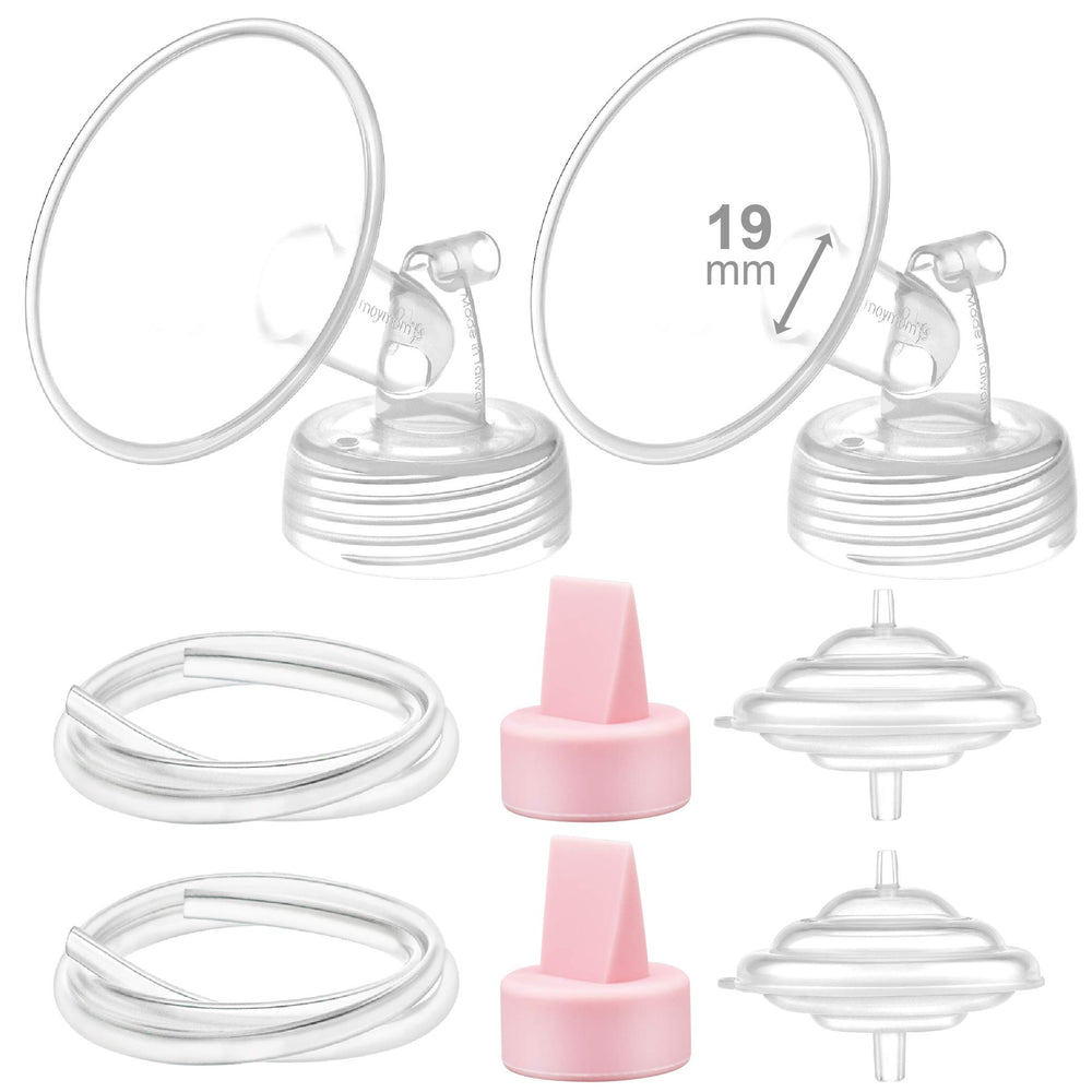 Maymom spectra-compatible 19mm flange assembly for comfortable bottle attachment.
