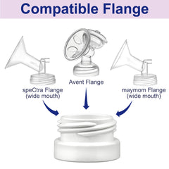 Maymom Spectra S1 S2 fit closeup shows secure, easy screw-on connection.